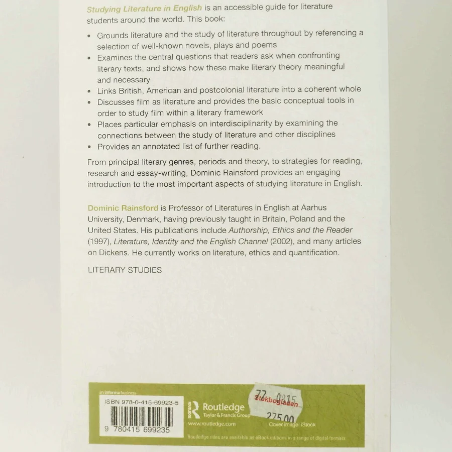 Studying literature in English : an introduction af Dominic Rainsford (Bog)