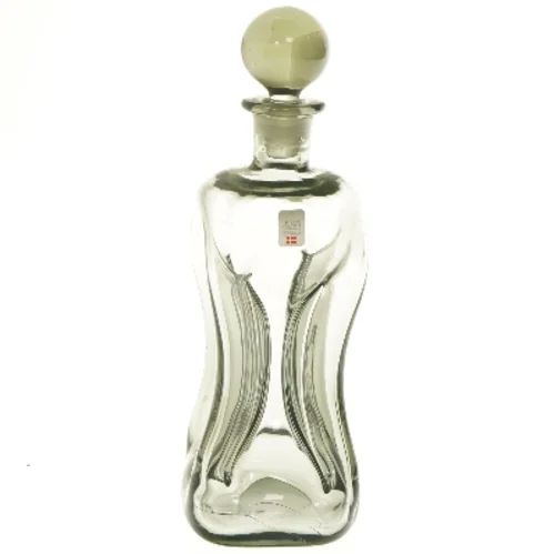 Glaskaraffel (klukflaske) med prop fra Holmegaard (str. 27 cm)