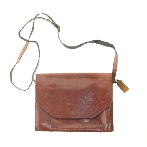 Brun læder skuldertaske fra Belsac (str. 21x29x7 cm)