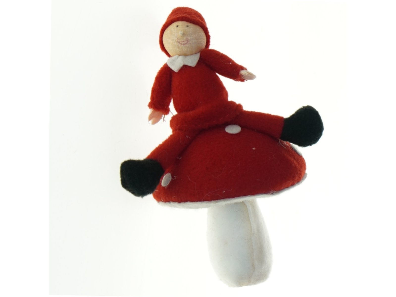 Filtet nisse på svamp figur (str. 15x8 cm)