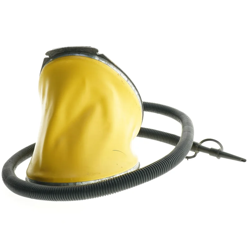 Gul og sort pumpe til luftmadras (str. 25 cm)