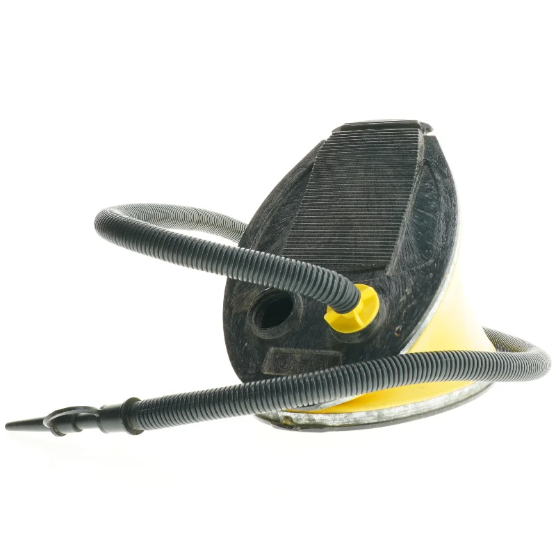 Gul og sort pumpe til luftmadras (str. 25 cm)