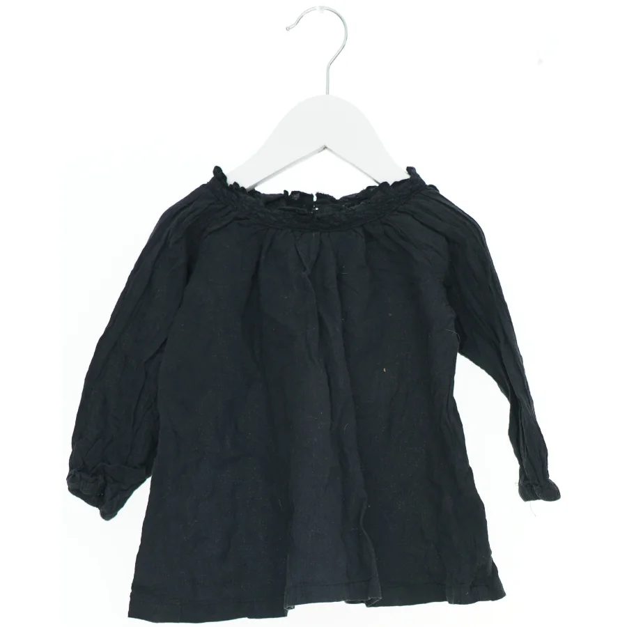 Sort bluse med lange ærmer fra Wheat (str. 80)
