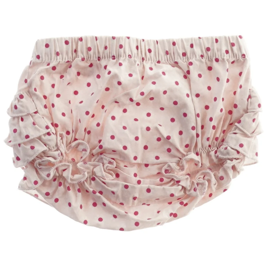 Lyserød badetrøje og underbukser med prikker fra H&M (str. 62)