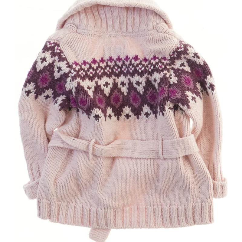 Lyserød cardigan med mønstret strik fra H&M (str. 74)