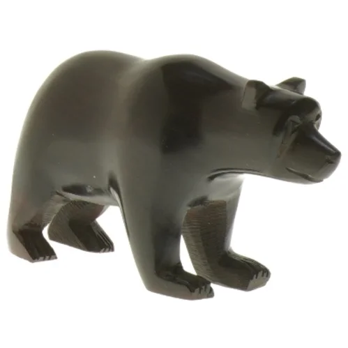 Træfigur af bjørn, håndskåret (vintage) (str. 13x7,5 cm)