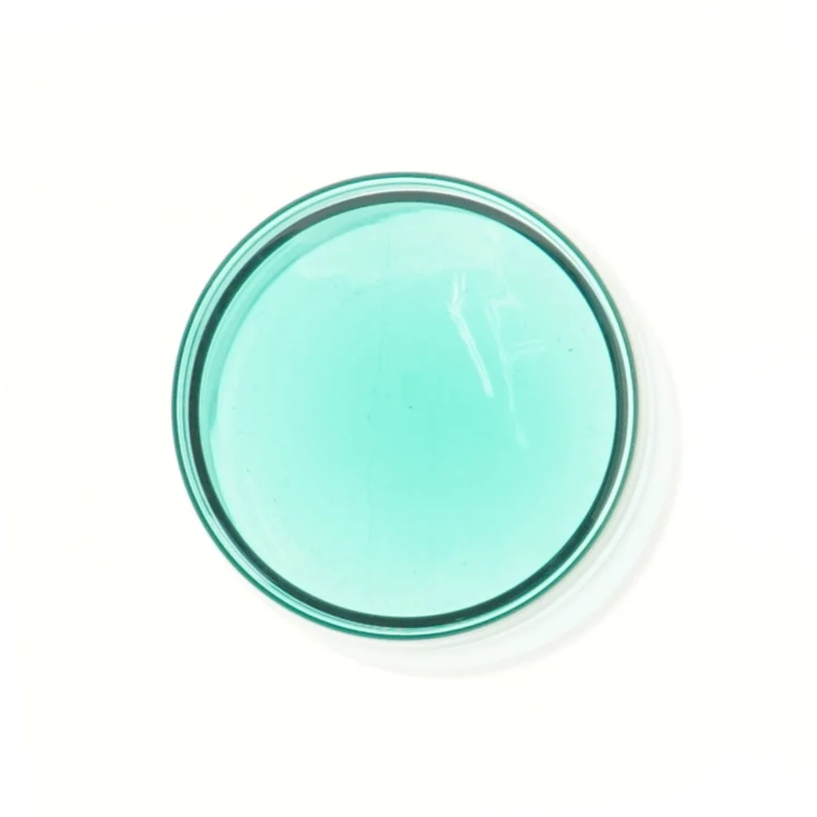 Vintage grønlig glasbeholder med låg (str. Ø 9,5x13 cm)