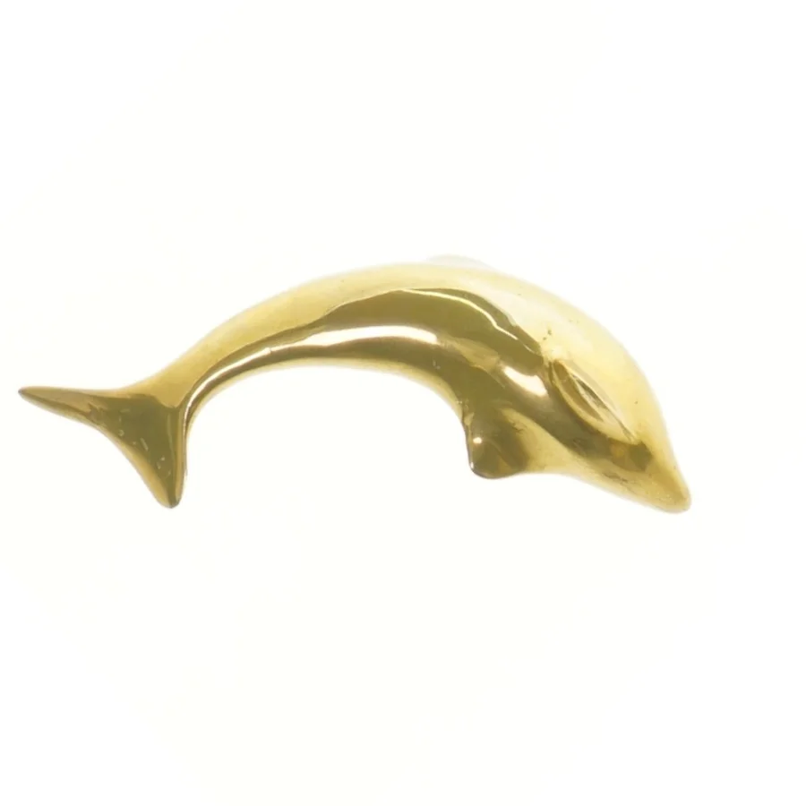 Vintage messing delfin, souvenir fra Athen, 1990’erne (str. 15 cm)