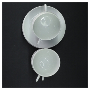 5 stk Pillivuyt Cecil kaffekopper (18 cl) med underkopper.