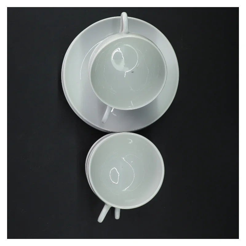 5 stk Pillivuyt Cecil kaffekopper (18 cl) med underkopper.