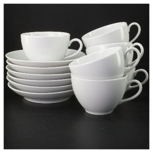 6 stk. Pillivuyt Cecil tekopper 29cl med underkopper