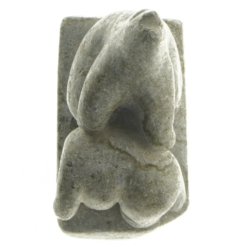 Grønlandsk fedtstensfigur - Isbjørnemotiv (str. 9x5x8,5 cm)