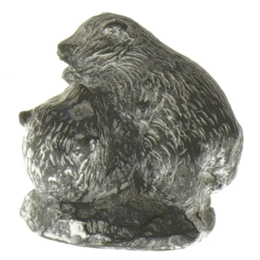 Inuit figur i sten - Isbjørne (A Wolf Original), str. 5,5x4,5x6 cm