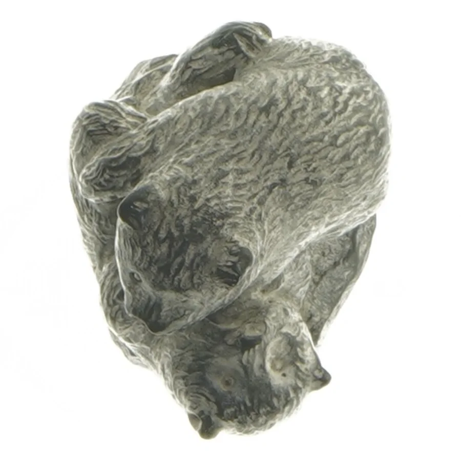 Inuit figur i sten - Isbjørne (A Wolf Original), str. 5,5x4,5x6 cm