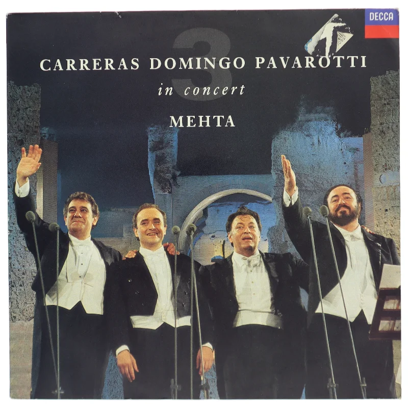 Carreras Domingo Pavarotti in Concert LP fra Decca
