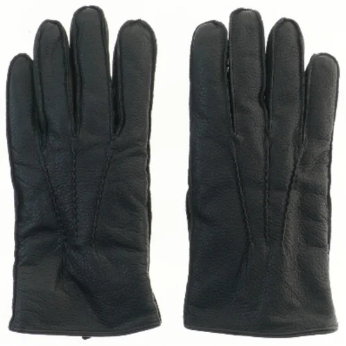 Sorte læderhandsker 27 cm (str. 27 cm)