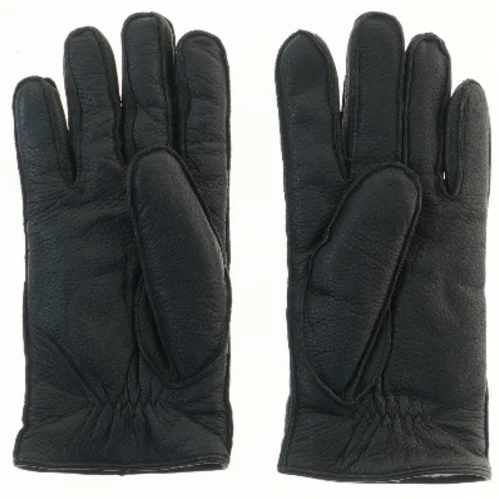 Sorte læderhandsker 27 cm (str. 27 cm)