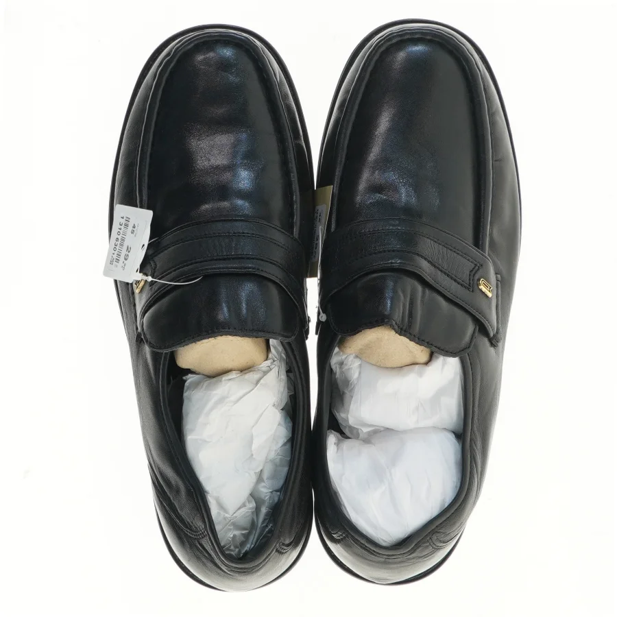 Sorte nye læder loafers herresko str. 45 fra Claudio Conti (str. 45 )