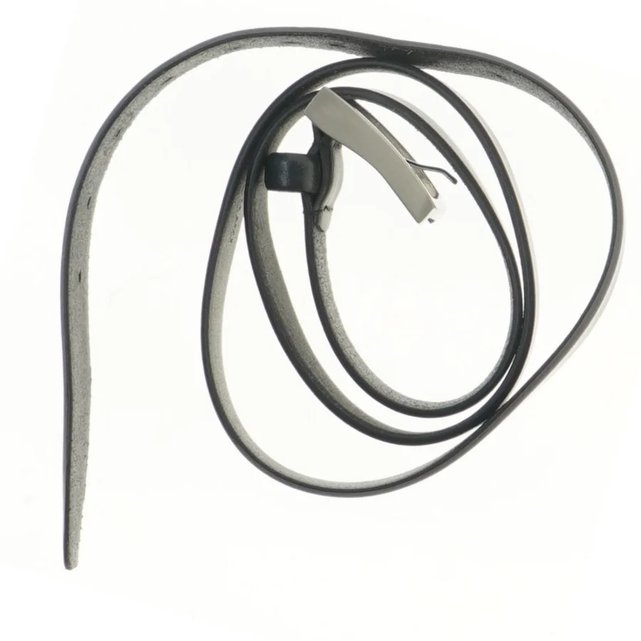 Sort læderbælte 127 cm (str. 127 cm)