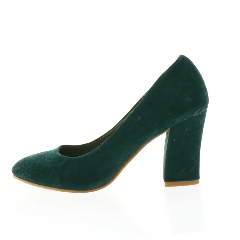 Grønne ruskindspumps (str. 37)