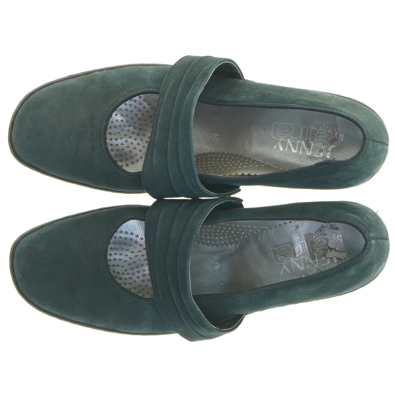 Grønne damepumps med rem (str. 3,5)