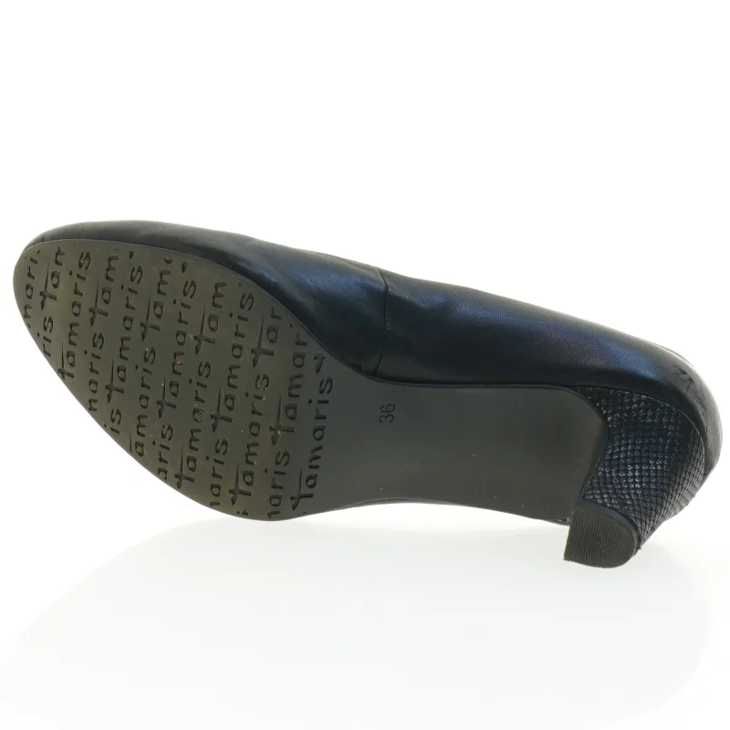 Sorte damepumps i læder fra Tamaris (str. 36)