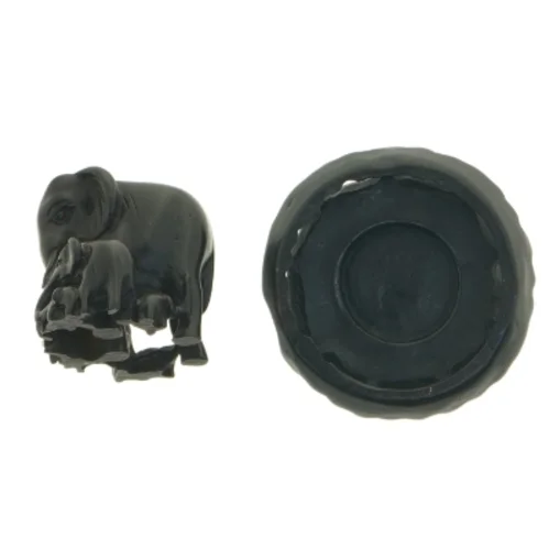 Elefant skulptur i sort  (str. 8,5 x 9,5 cm)