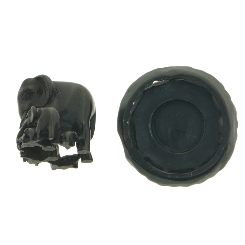 Elefant skulptur i sort  (str. 8,5 x 9,5 cm)