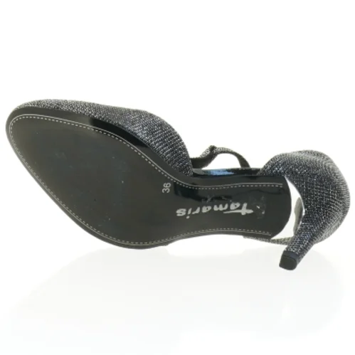 Glitrende stiletter med ankelrem fra Tamaris (str. 36)