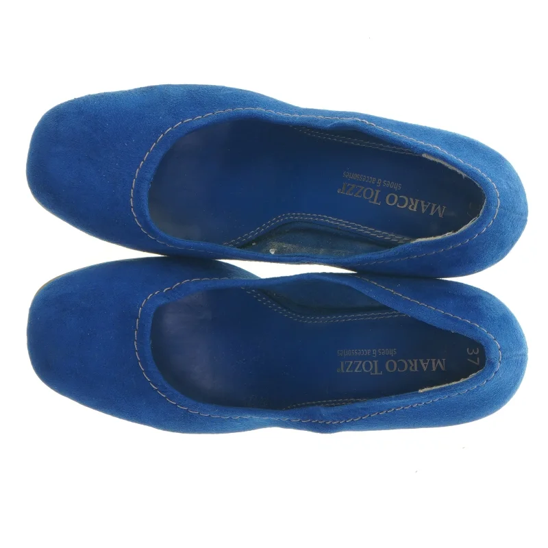 Blå ruskindspumps fra Marco Tozzi (str. 37)