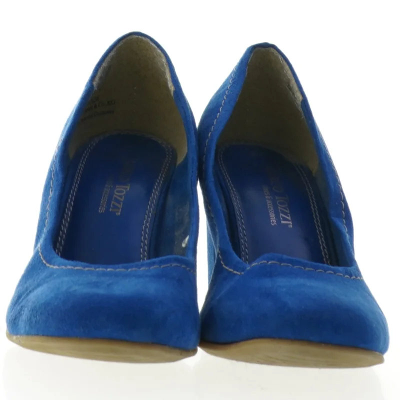 Blå ruskindspumps fra Marco Tozzi (str. 37)