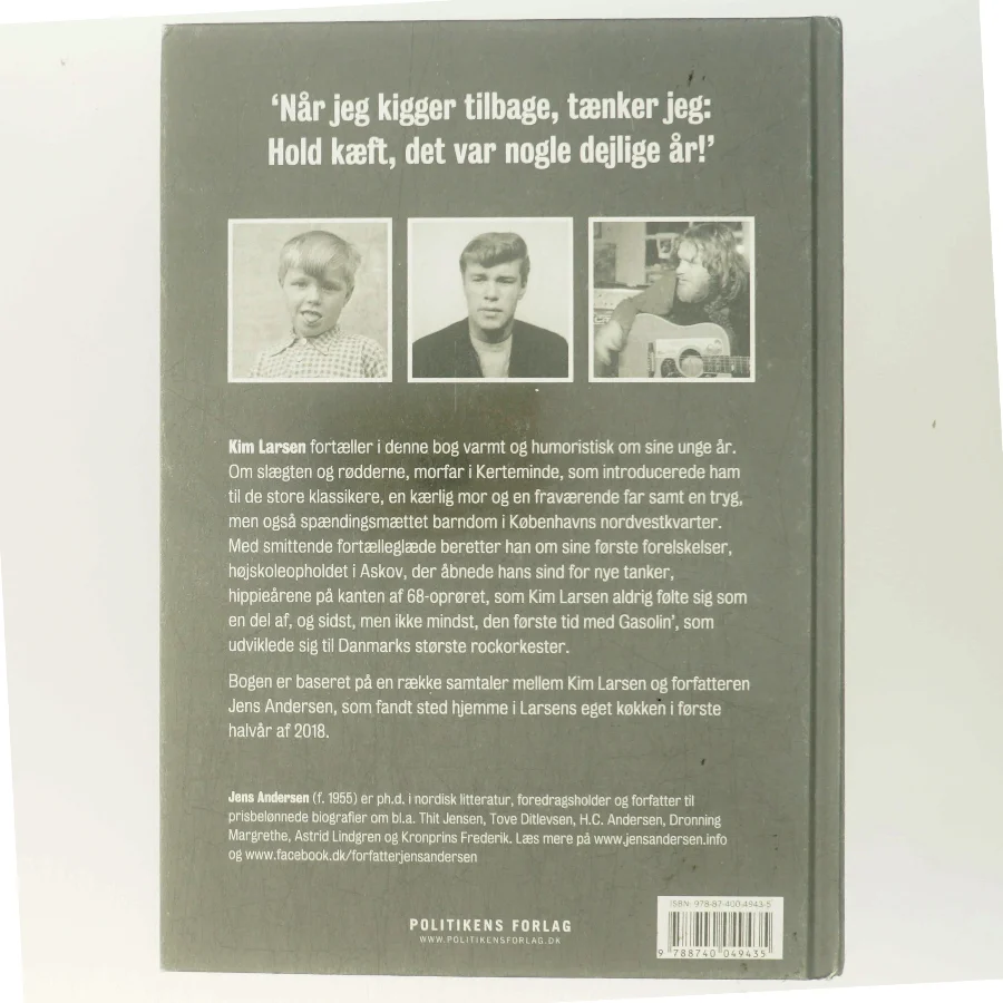 Kim Larsen : mine unge år af Jens Andersen (f. 1955) (Bog)