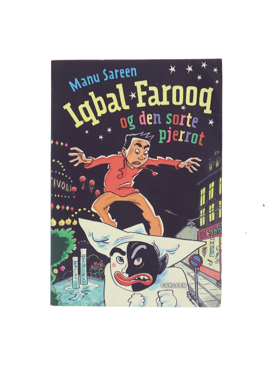 Forsiden af Iqbal Farooq og den sorte Pjerrot af Manu Sareen