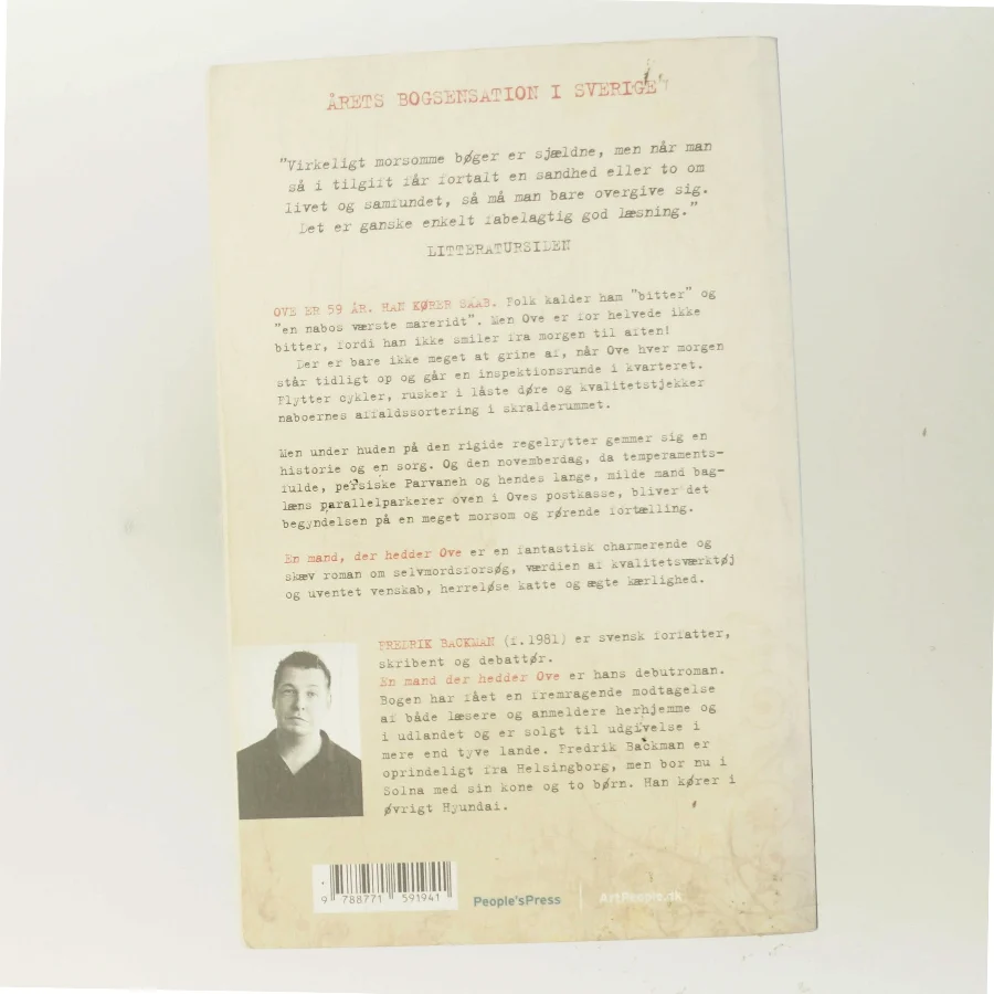 En mand der hedder Ove af Fredrik Backman (Bog)