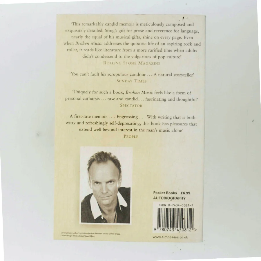 Broken music : a memoir af Sting (Bog)