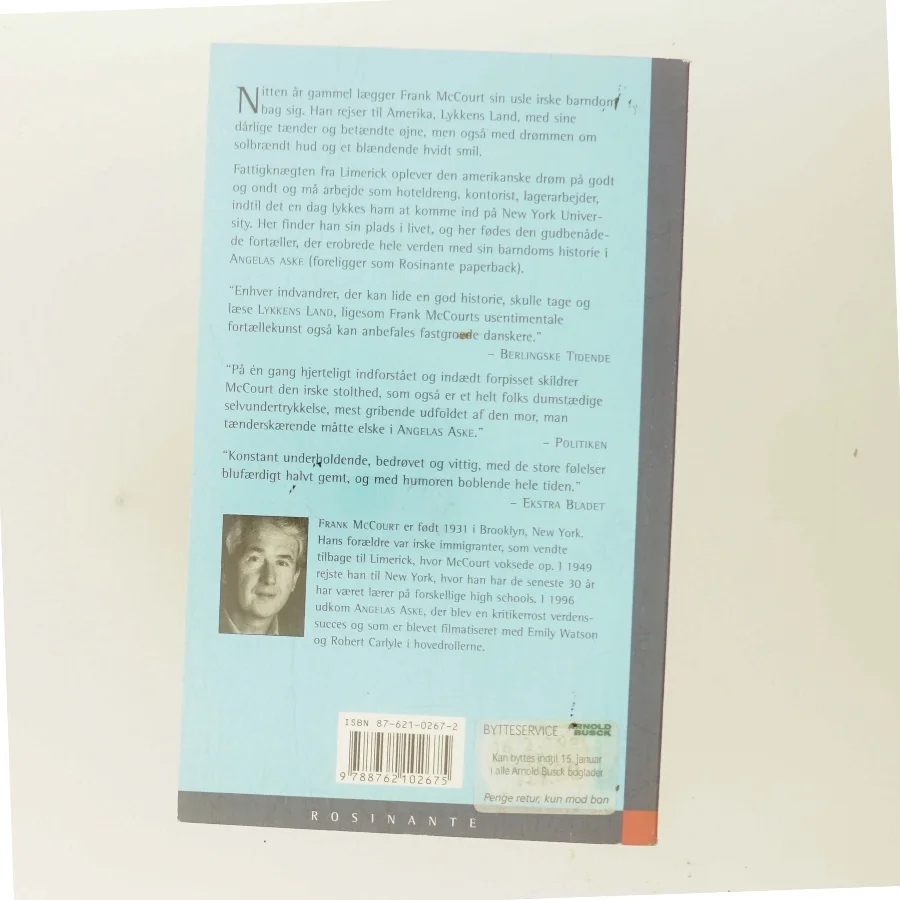 Lykkens land : roman af Frank McCourt (Bog)