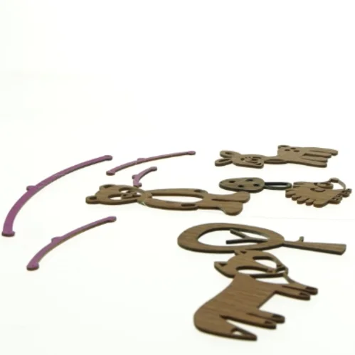 Sebra træ-uro med skovtema (str. 18 x 18 cm)