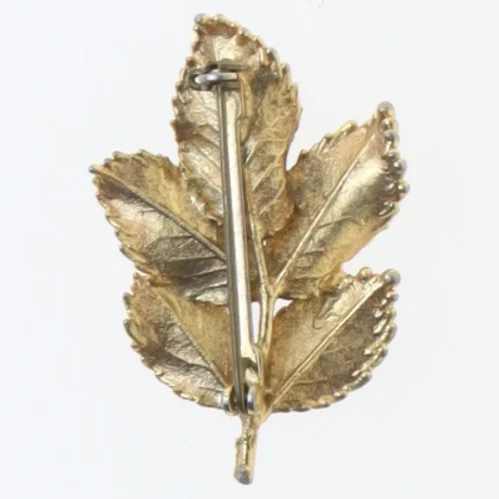 Guld blad broche (str. 4,5 cm)
