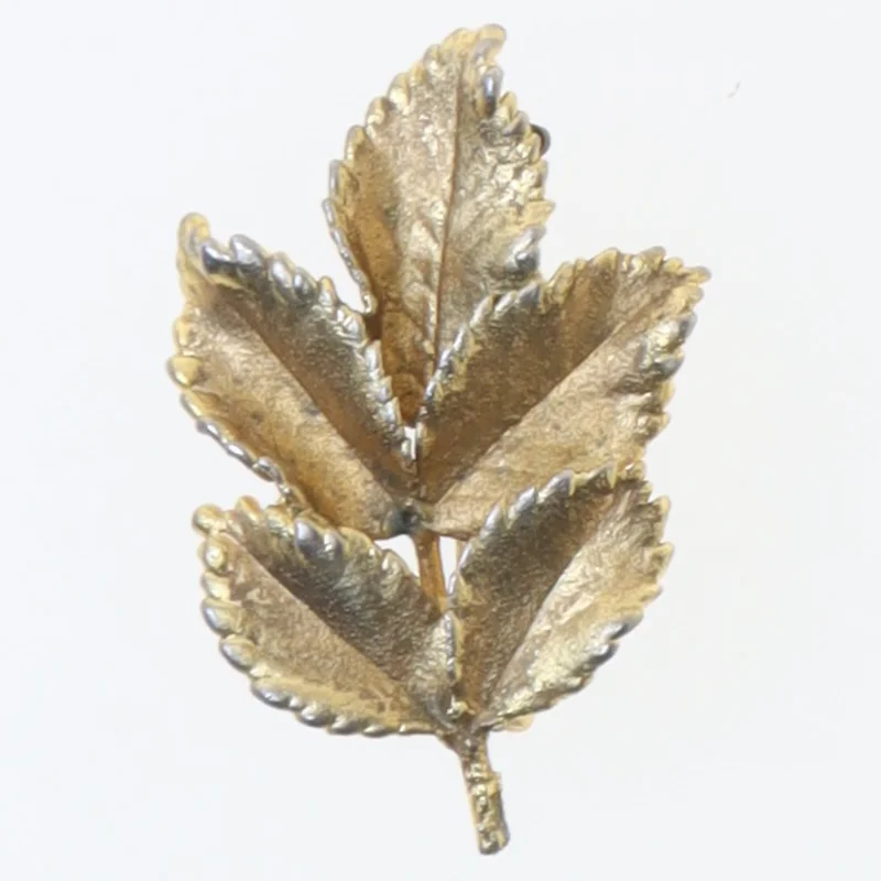 Guld blad broche (str. 4,5 cm)