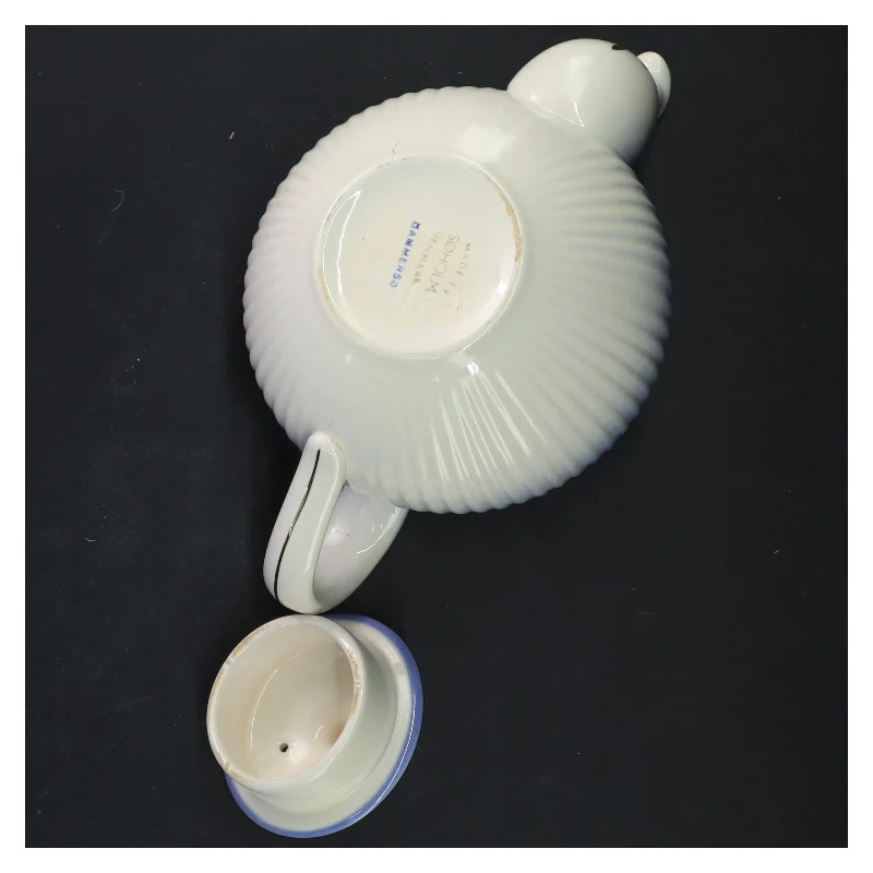 Blå porcelæns tekande fra Søholm Hammersø (str. 14x22 cm)