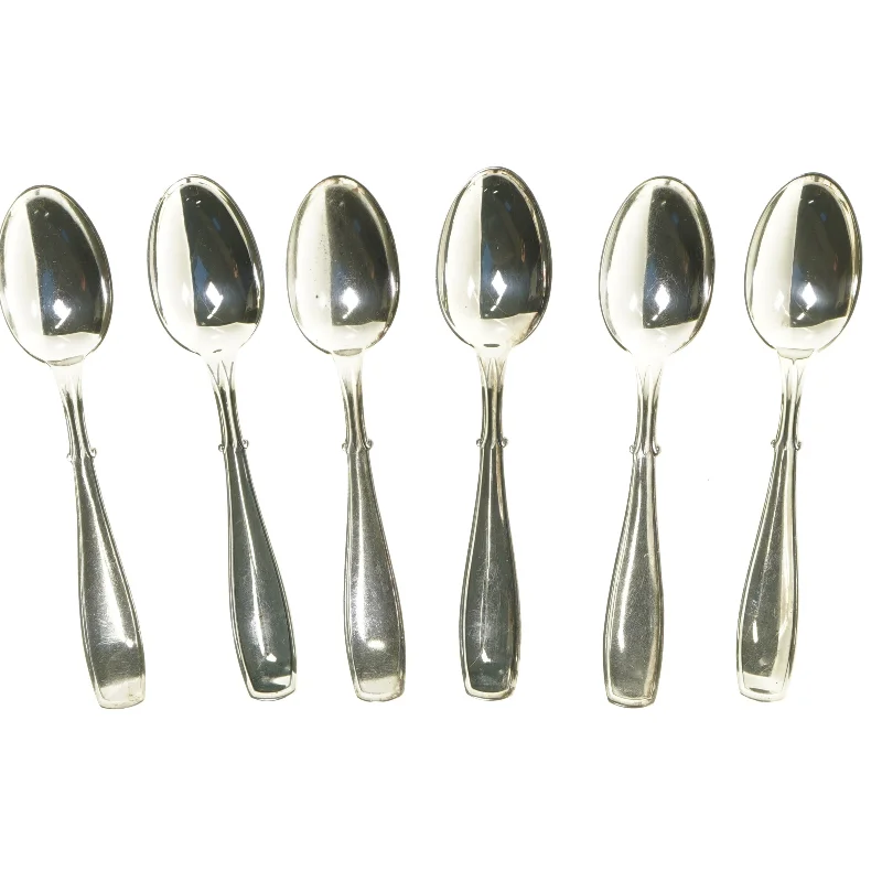 Sæt med seks sølvfarvede skeer fra Absa (str. 6 stk 17,5 cm)