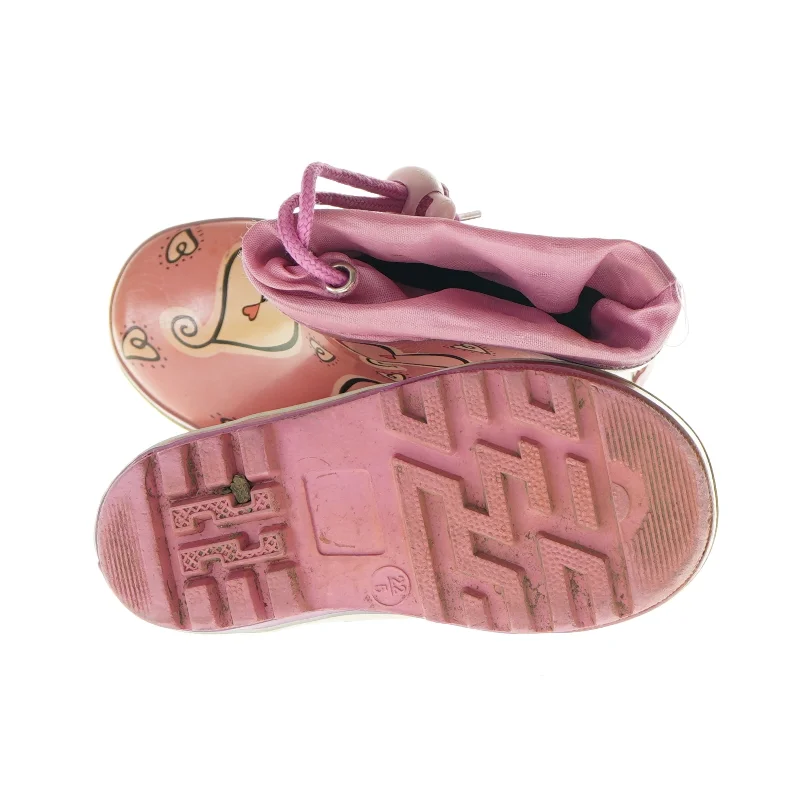 Gummistøvler med hjerter (str. 22)