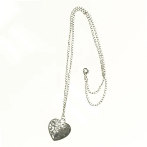 Halskæde med hjerte vedhæng (str. 33 cm) stål