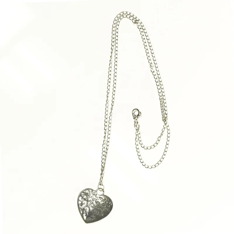 Halskæde med hjerte vedhæng (str. 33 cm) stål