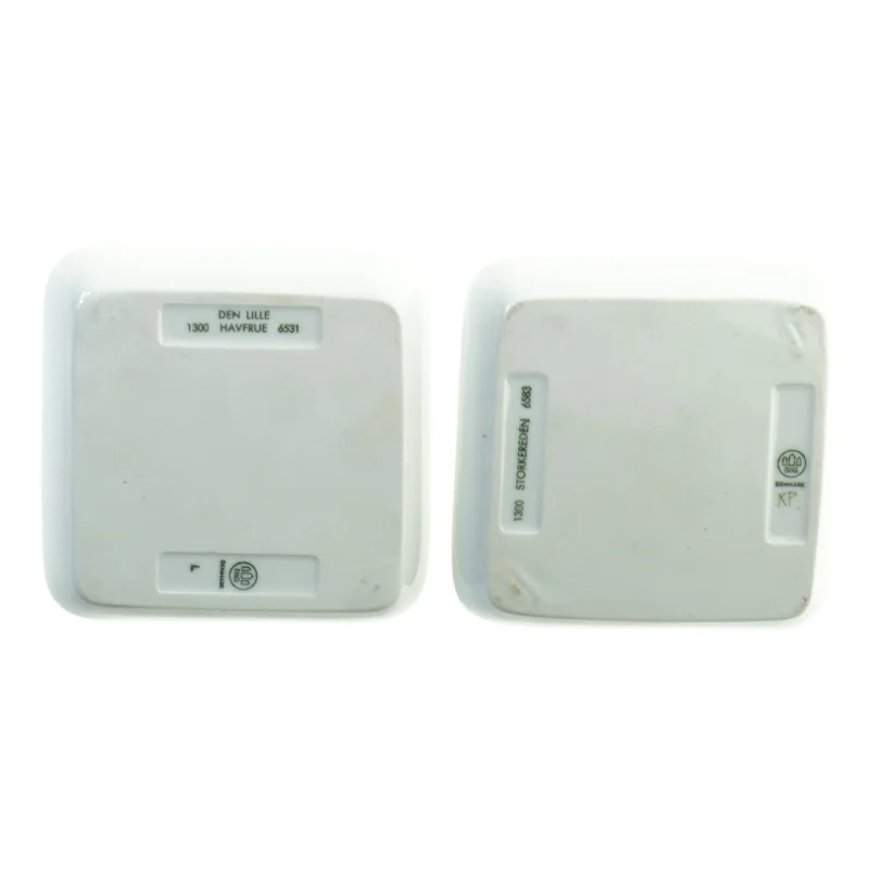 Askebægre med Den Lille Havfrue nr. 1300-6531 og Skål med Storkereden nr. 1300-6583 fra Bing Og Grøndahl (str. 12 x 12 cm)