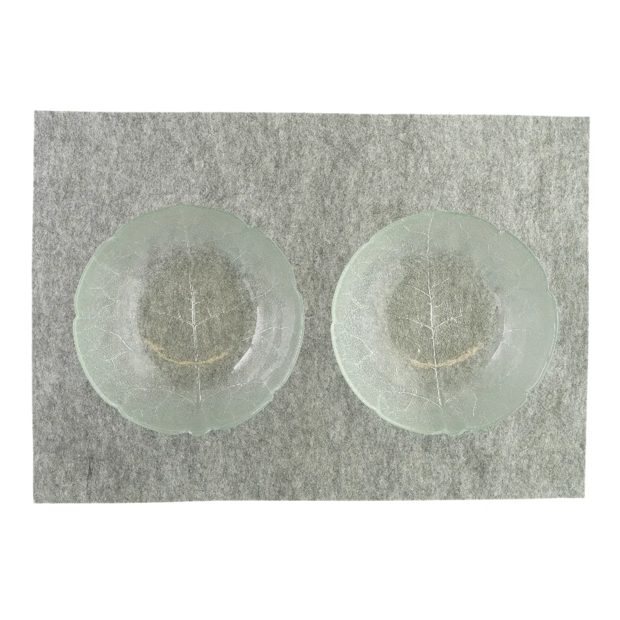 Glasskåle med bladtryk (2 styk)