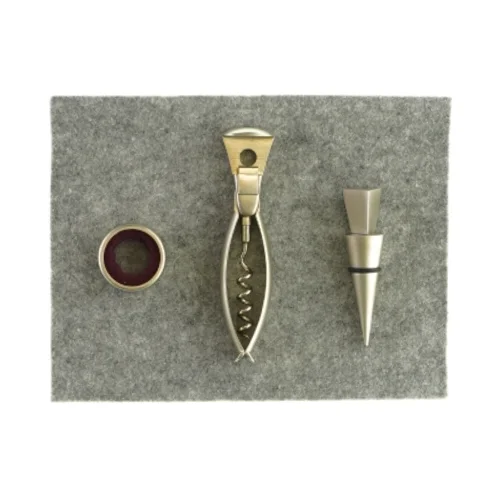 Vinoptrækker sæt med vinoptrækker, prop og ring i æske