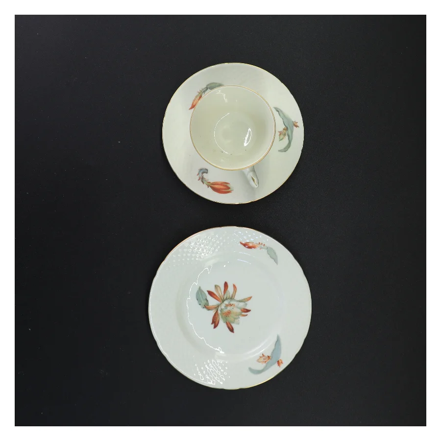 Porcelænskopper og underkopper fra Bing Og Grøndal (str. 15 x 9 cm)