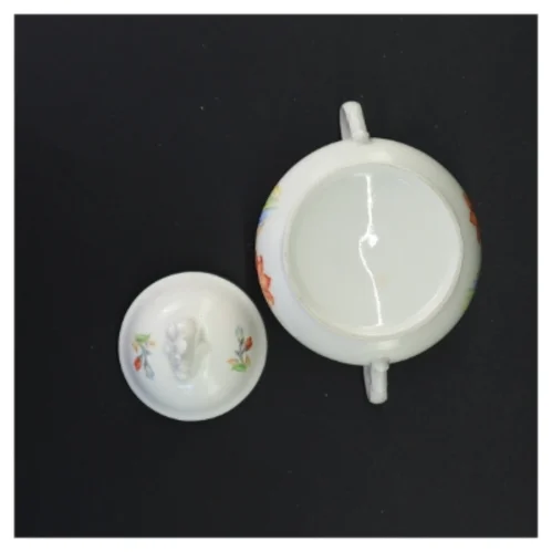 Porcelæn sukkerskål med låg (str. 13 x 15 cm)