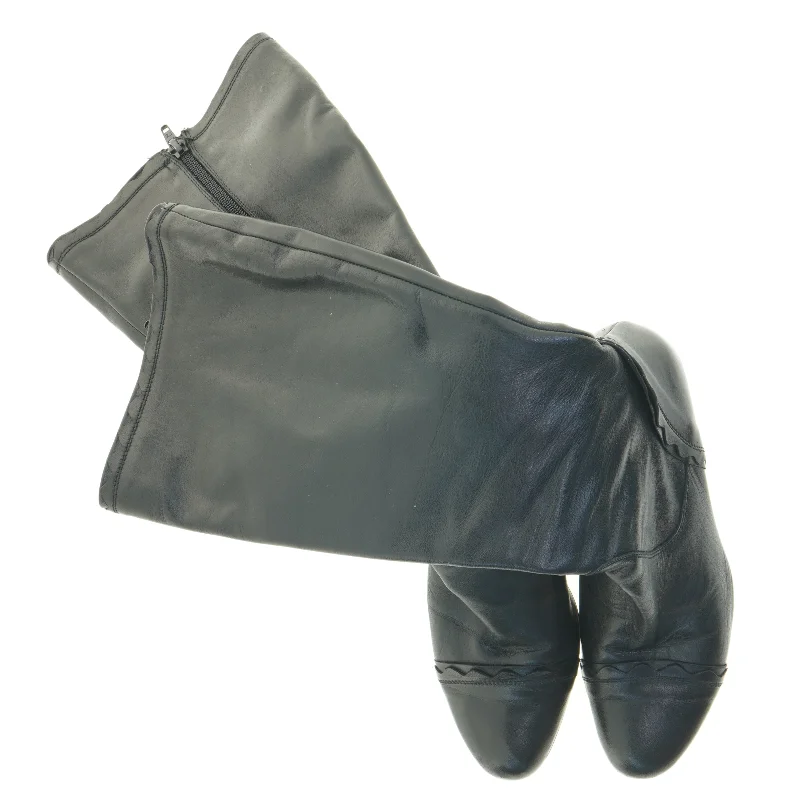 Sorte læderstøvler fra Isabell (str. 40)